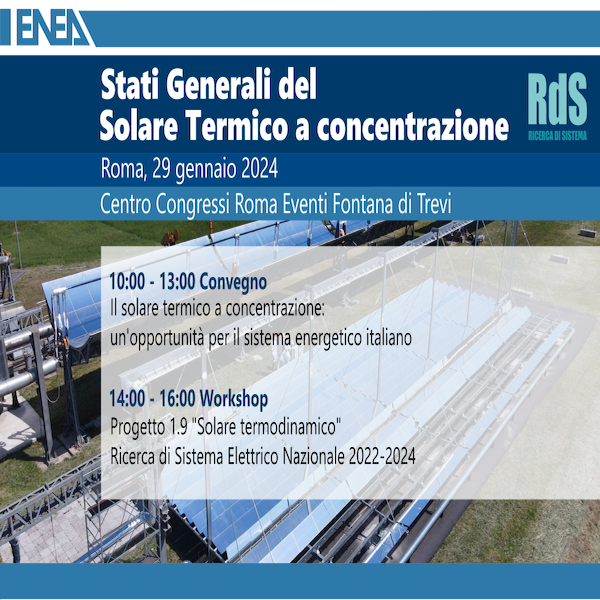 Stati Generali del Solare Termico a Concentrazione – Roma, 29 gennaio 2024
